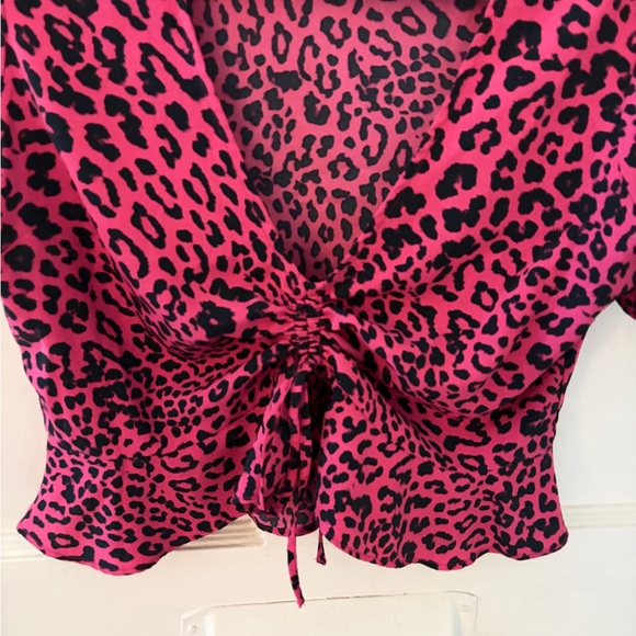 Pull&Bear Fuchsia Leopard Print Blouse - Picture 4 of 5